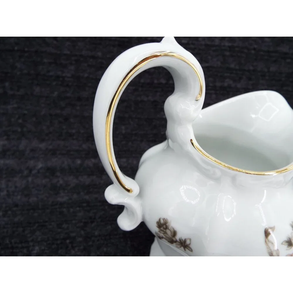 Johann Haviland Sepia Rose Creamer Sugar Bowl Set Bavaria Germany
